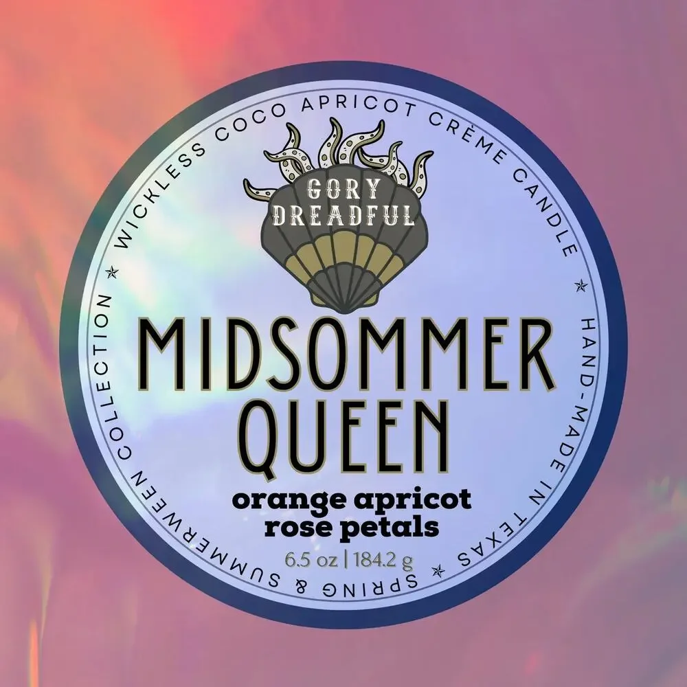 Midsomer Queen Luxury Wickless Candle: Orange Apricot & Rose Petals Scent